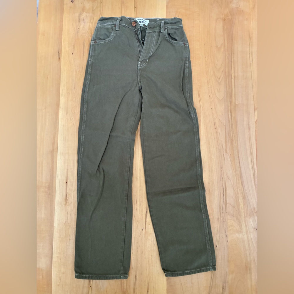 Reformation Olive Green Jeans